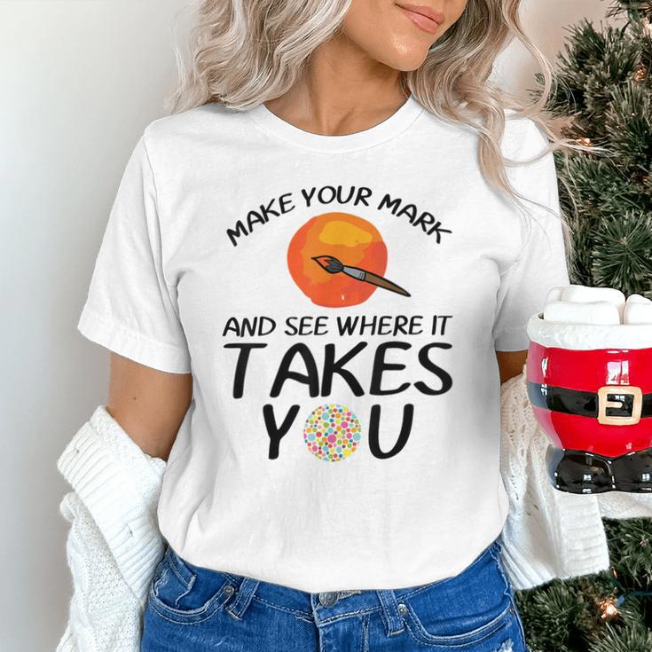 Make Mark Paintbrush International Dot Day Art Teacher Unisex T-Shirt, gift for family, gift for coworker Make Mark Paintbrush International Dot Day Art Teacher Unisex T-Shirt, gift for family, gift for coworker