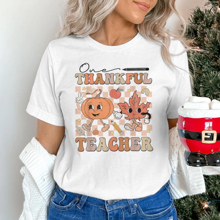 One Thankful Teacher Thanksgiving Groovy Fall Autumn Teacher Unisex T-Shirt, Groovy Teacher Shirts, gift for family, gift for coworker One Thankful Teacher Thanksgiving Groovy Fall Autumn Teacher Unisex T-Shirt, Groovy Teacher Shirts, gift for family, gift for coworker
