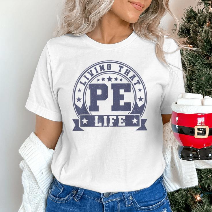 PE Teacher Living That PE Life Physical Education Teacher Unisex T-Shirt, Pe Teacher Shirts, gift for family, gift for coworker PE Teacher Living That PE Life Physical Education Teacher Unisex T-Shirt, Pe Teacher Shirts, gift for family, gift for coworker