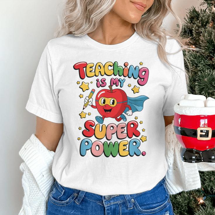 Retro Teaching Is My Superpower Apple Teacher Appreciation Unisex T-Shirt, gift for family, gift for coworker Retro Teaching Is My Superpower Apple Teacher Appreciation Unisex T-Shirt, gift for family, gift for coworker