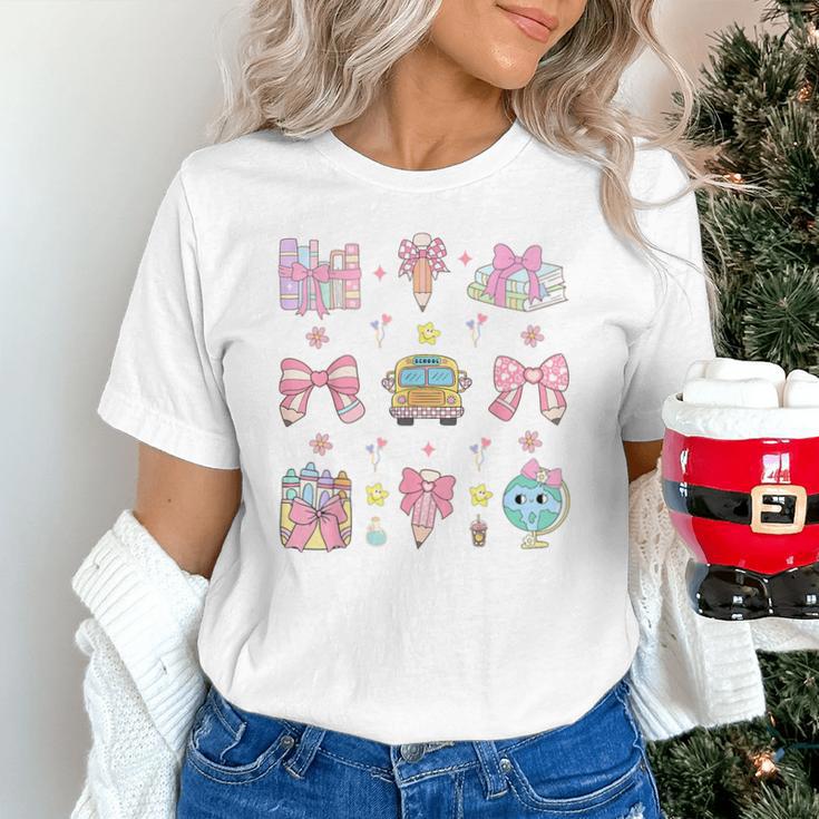 School Pencils And Bows Teacher Bow Coquette Pencil Girls Unisex T-Shirt, gift for family, gift for coworker School Pencils And Bows Teacher Bow Coquette Pencil Girls Unisex T-Shirt, gift for family, gift for coworker