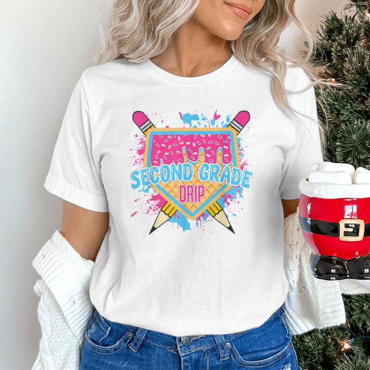 Second Grade Drip Ice Cream Home Plate Baseball Teachers Kid Unisex T-Shirt, gift for family, gift for coworker Second Grade Drip Ice Cream Home Plate Baseball Teachers Kid Unisex T-Shirt, gift for family, gift for coworker