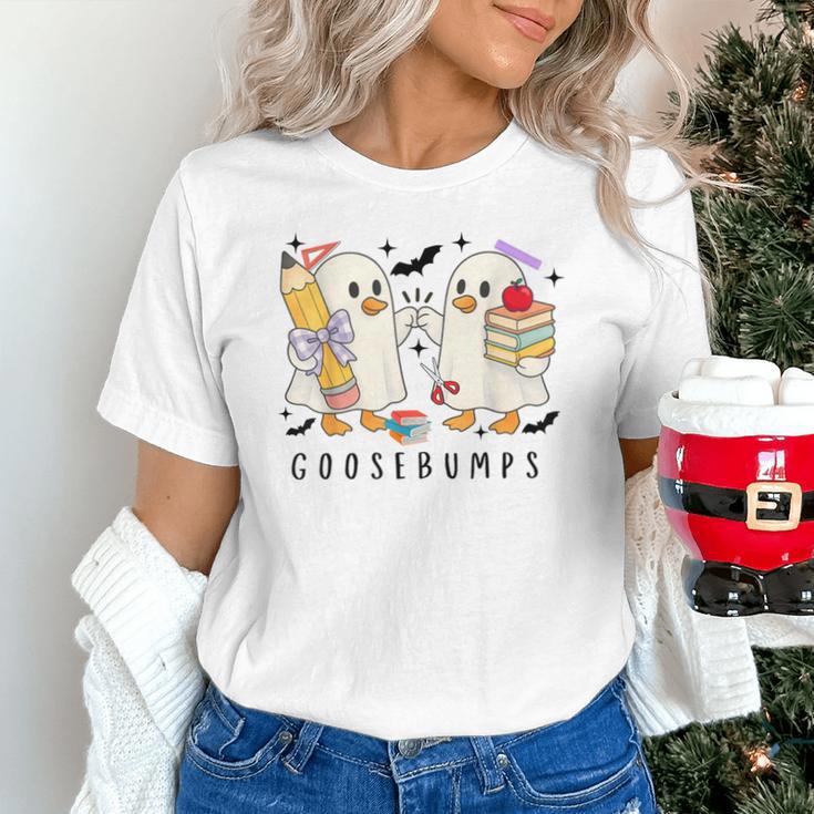Silly Goose Spooky Teacher Halloween Cute Goosebumps Unisex T-Shirt, gift for family, gift for coworker