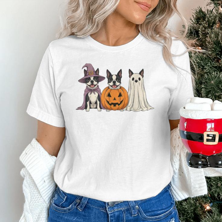Spooky Ghost Boston Terrier Pumpkin Halloween Dog Lover Unisex T-Shirt, Boston Terrier Halloween Shirts, Boston Terrier Ghost Shirts, gift for family, gift for coworker