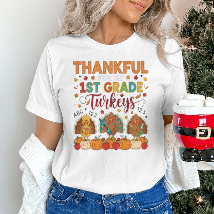 Teach Thanksgiving Teacher Thankful For My 1st Grade Turkeys Unisex T-Shirt, gift for family, gift for coworker Teach Thanksgiving Teacher Thankful For My 1st Grade Turkeys Unisex T-Shirt, gift for family, gift for coworker