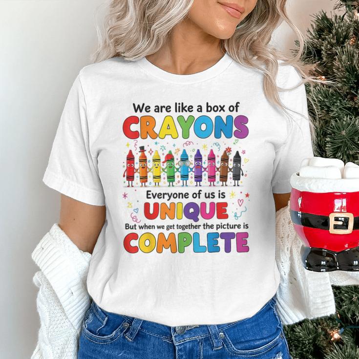 Teacher We Are Like a Box Of Crayons Back To School Unisex T-Shirt, gift for family, gift for coworker Teacher We Are Like a Box Of Crayons Back To School Unisex T-Shirt, gift for family, gift for coworker