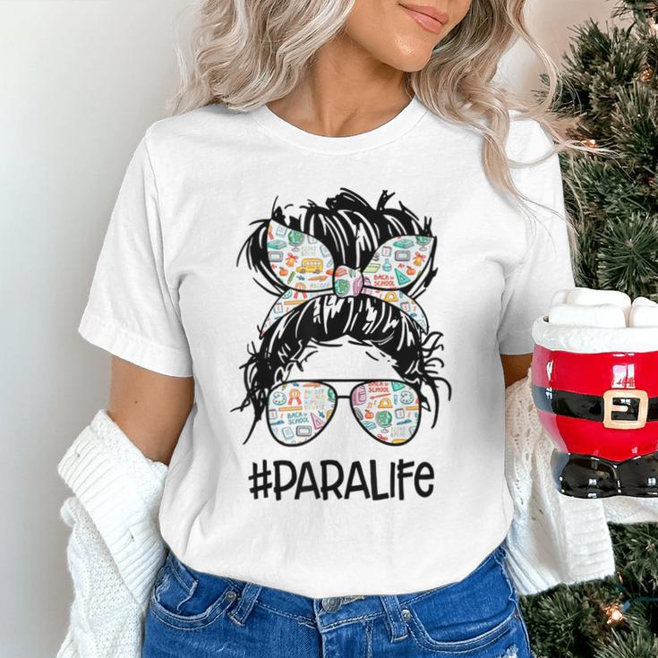 Teacher Para Life Tee Paraprofessional Cute Messy Bun Unisex T-Shirt, gift for family, gift for coworker Teacher Para Life Tee Paraprofessional Cute Messy Bun Unisex T-Shirt, gift for family, gift for coworker