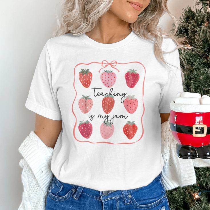 Teaching Is My Jam Teacher Team Crew Cute Strawberry Girls Unisex T-Shirt, gift for family, gift for coworker