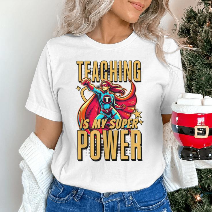 Teaching Is My Super Power Superhero Teacher Unisex T-Shirt, Super Teacher Shirts, gift for family, gift for coworker