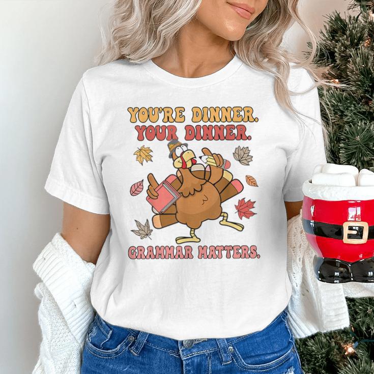 Thanksgiving Grammar Thankful English Teacher Fall Turkey Unisex T-Shirt, English Teacher Shirts, gift for family, gift for coworker