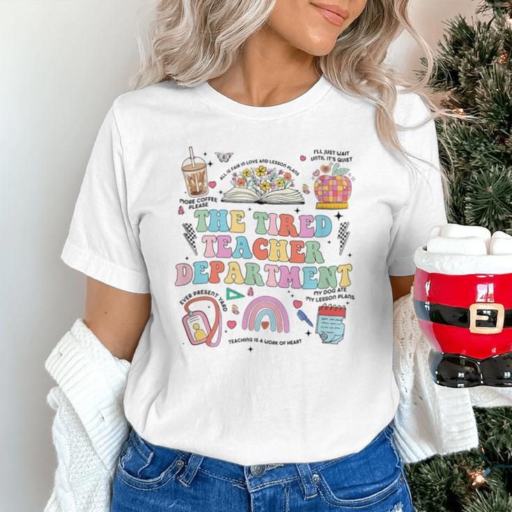 The Tired Teachers Department Retro Groovy Back To School Unisex T-Shirt, gift for family, gift for coworker The Tired Teachers Department Retro Groovy Back To School Unisex T-Shirt, gift for family, gift for coworker