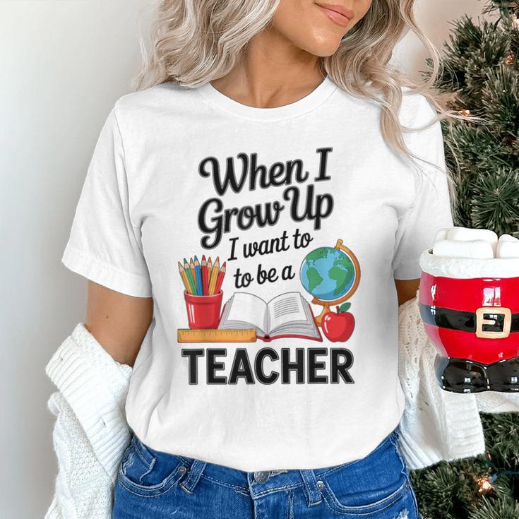When I Grow Up I Want To Be Teacher Kids Unisex T-Shirt, gift for family, gift for coworker