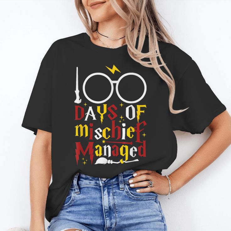 100 Days Of Mischief Managed Teacher Kid 100th Day Of School Women's T-Shirt