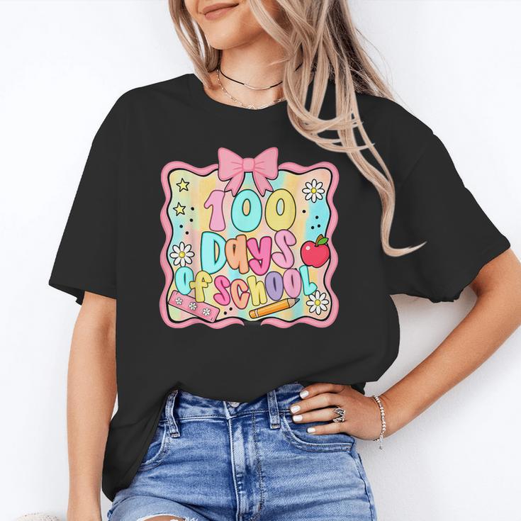 100 Days Of School Preppy 100th Day Of School Teacher Kids Women's T-Shirt