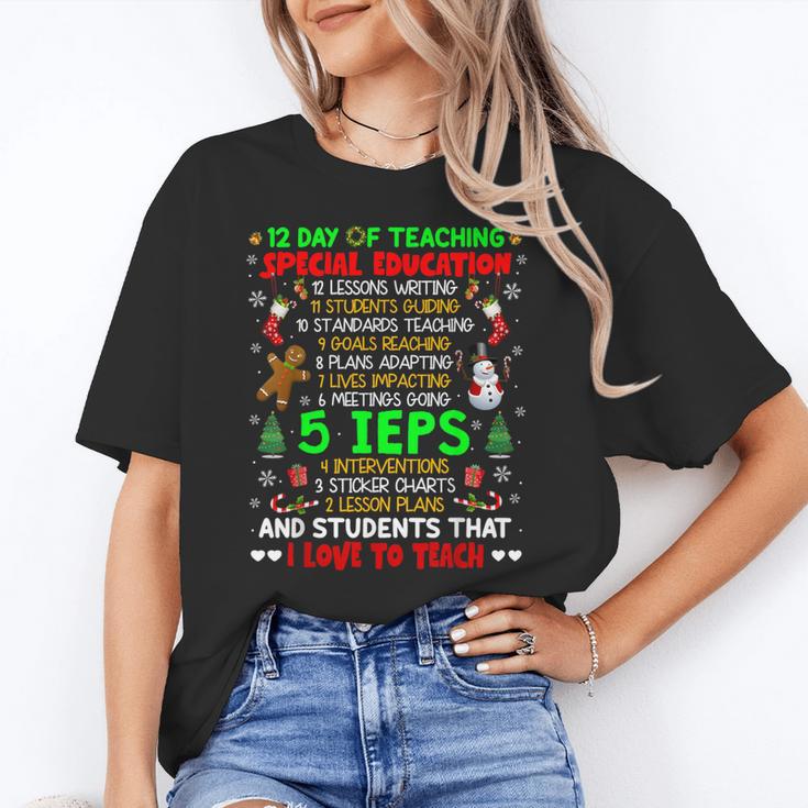 12 Days Of Teaching Special Education IEPS SPED Teacher Xmas Women's T-Shirt