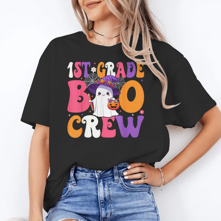 1st Grade Boo Crew Halloween First Grade Halloween Teacher Women's T-Shirt
