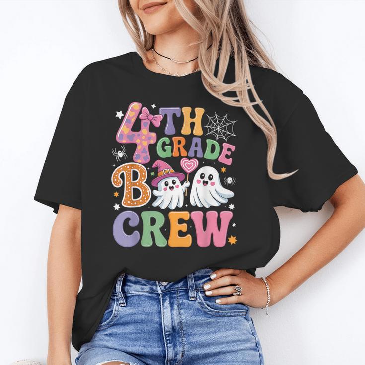 4th Grade Boo Crew Fourth Grade Teacher Kids Happy Halloween Women's T-Shirt
