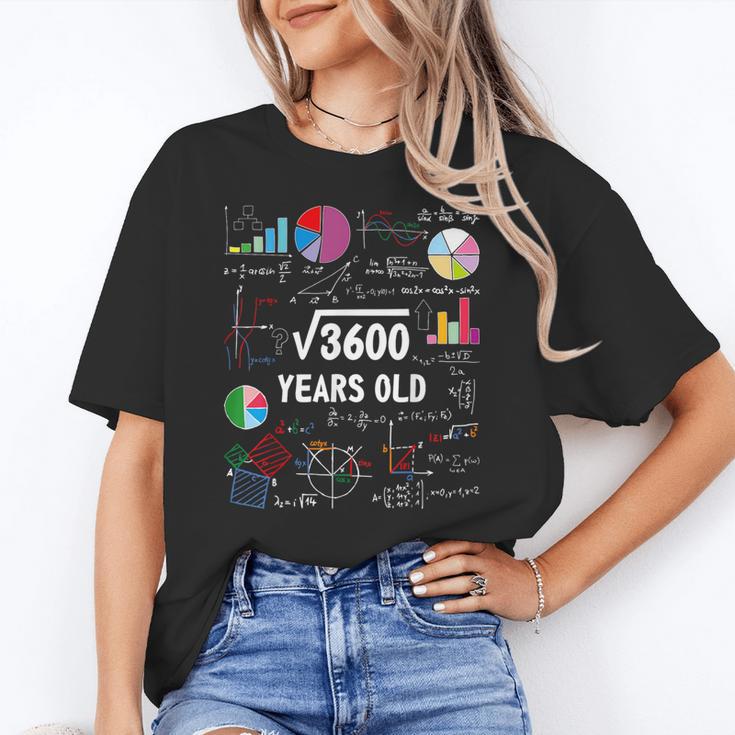 60 Year Old Math Teacher Square Root Of 3600 60th Birthday Women's T-Shirt