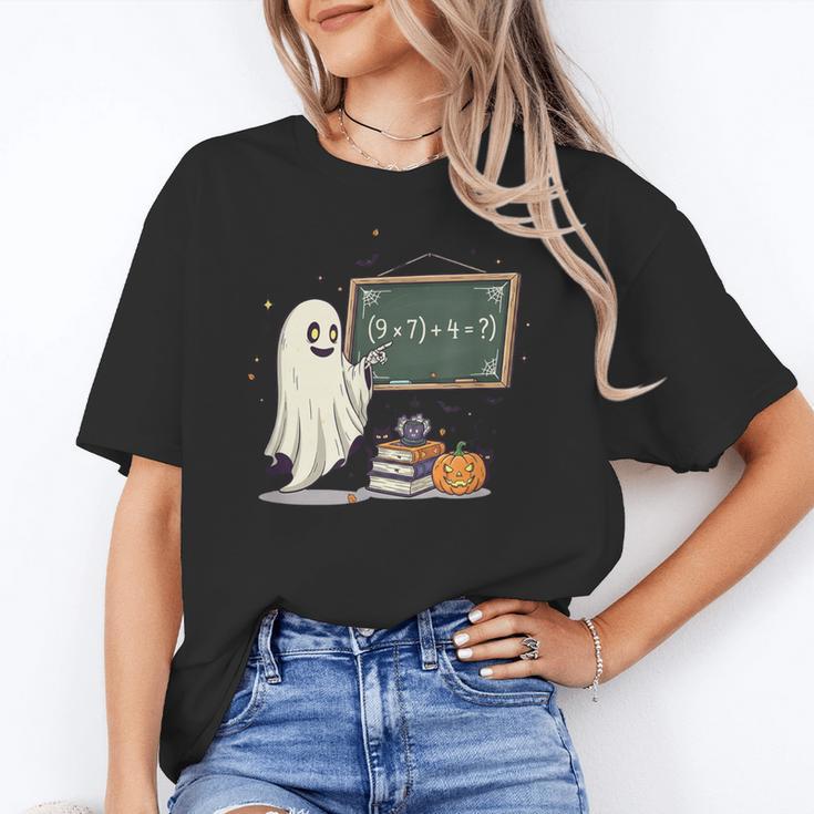 67 Teacher Halloween Ghost Six Seven Meme Math Joke Women's T-Shirt