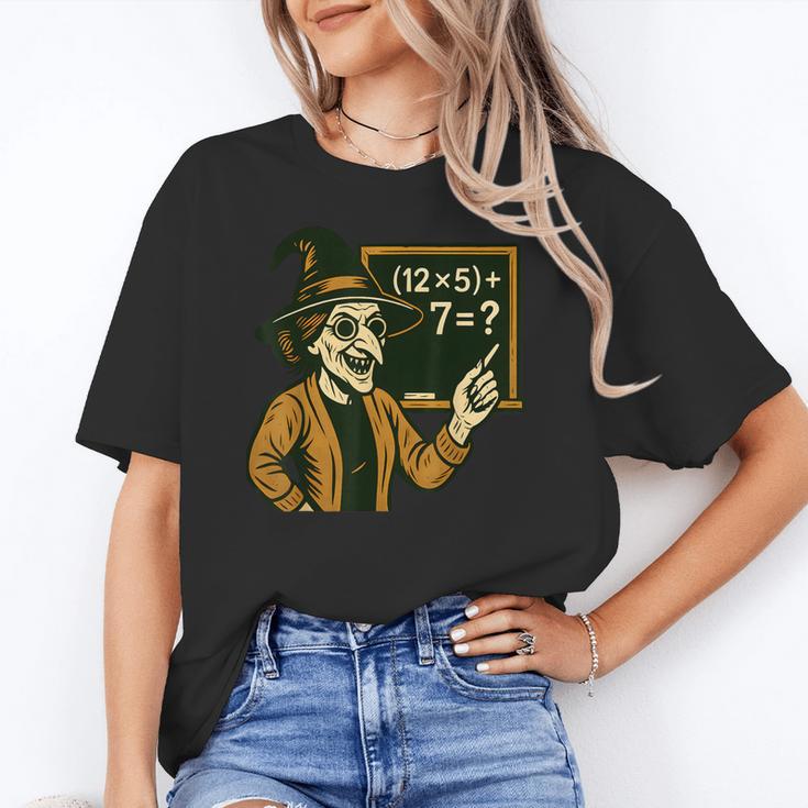 67 Teacher Halloween Witch Six Seven Meme Brainrot Math Joke Women's T-Shirt