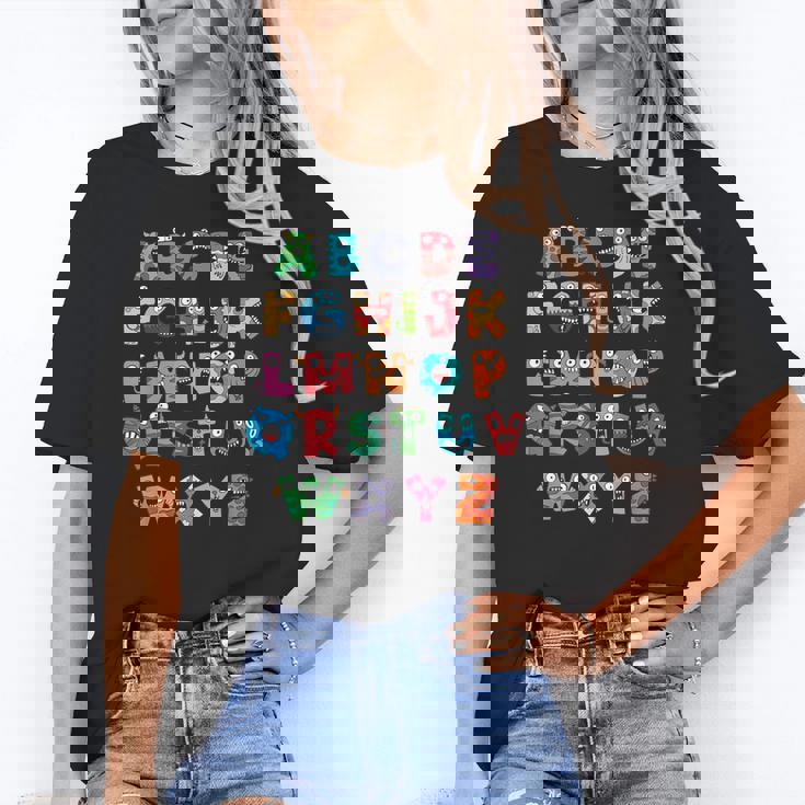 ABC Cute Monster Alphabet Halloween Teacher Costume Kids Women&#x27;s T-Shirt