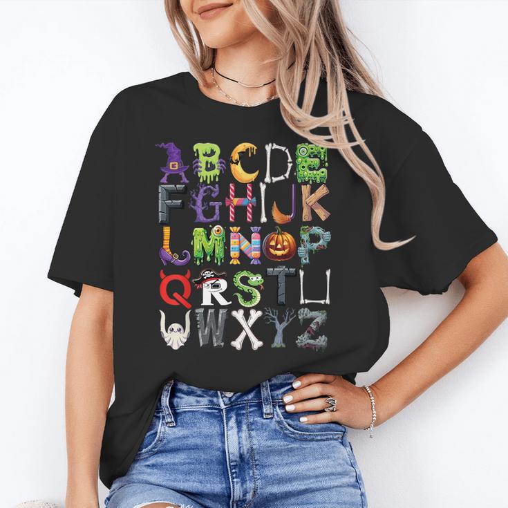 ABCs Alphabet Halloween Learning Kindergarten Teachers Women's T-Shirt