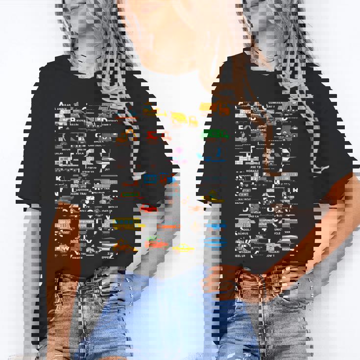 Alphabet Vehicles ABCs Learning Teachers Kids Boys Girls Women&#x27;s T-Shirt