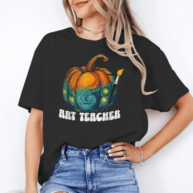 Art Teacher Pumpkin Halloween Night Men Women Women's T-Shirt