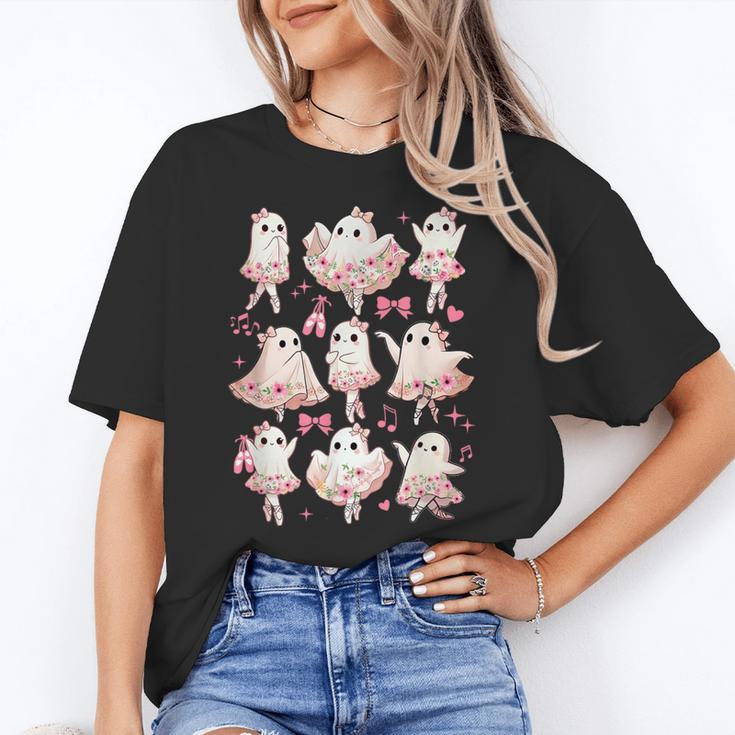 Ballet Ghost Ballet Dancer Spooky Dance Halloween Teacher Women's T-Shirt