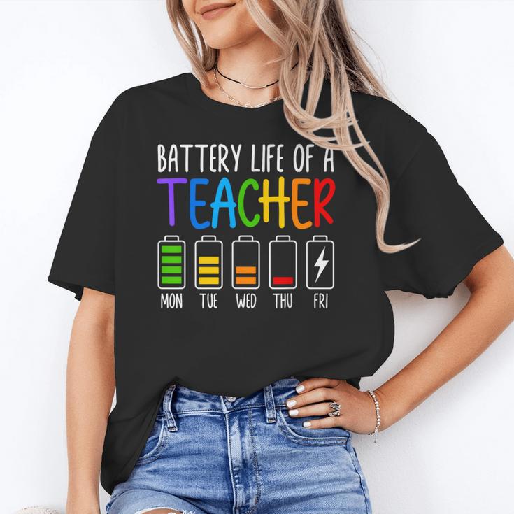 Battery Life Of A Teacher School Teacher Appreciation Women's T-Shirt