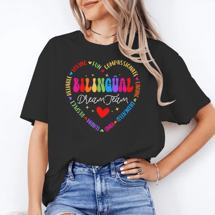 Bilingues Dream Team Dual Language Bilingual Crew Teacher Women's T-Shirt