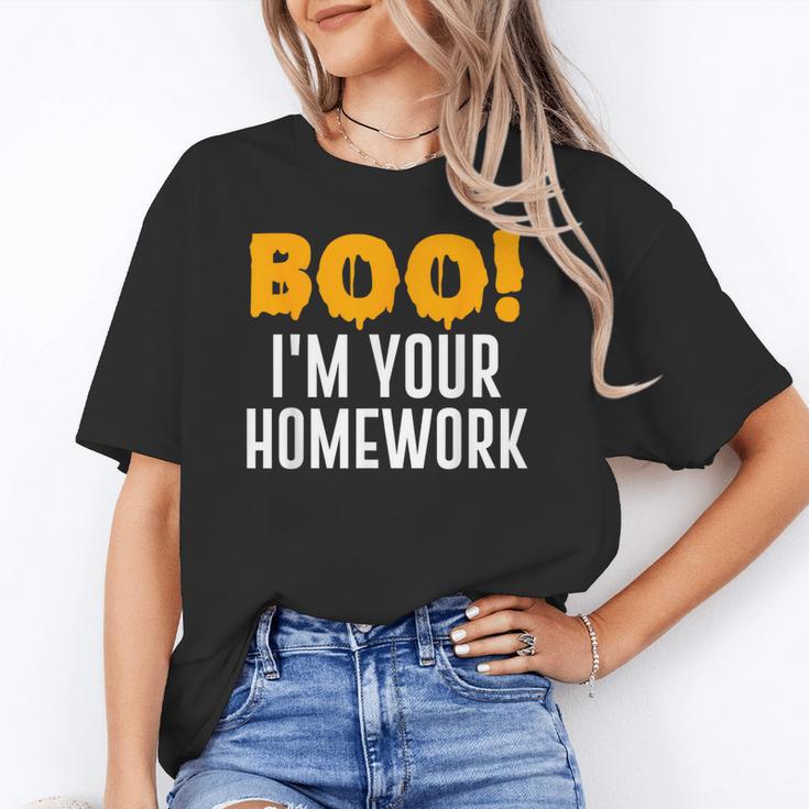 Boo I'm Your Homework Halloween Teacher Costume Women's T-Shirt, trending gift Boo I'm Your Homework Halloween Teacher Costume Women's T-Shirt, trending gift