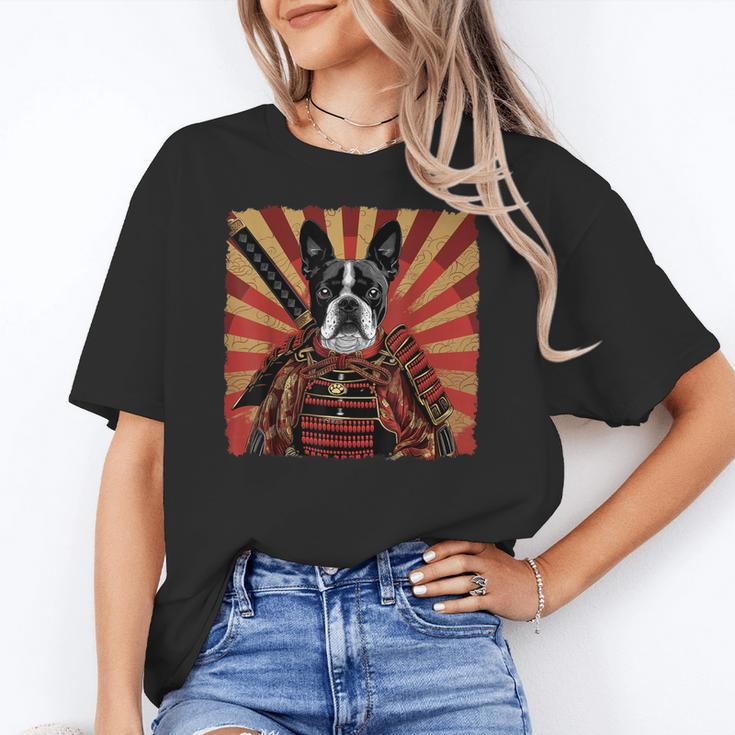 Boston Terrier Dog Japanese Art Samurai Ukiyo-e Women's T-Shirt