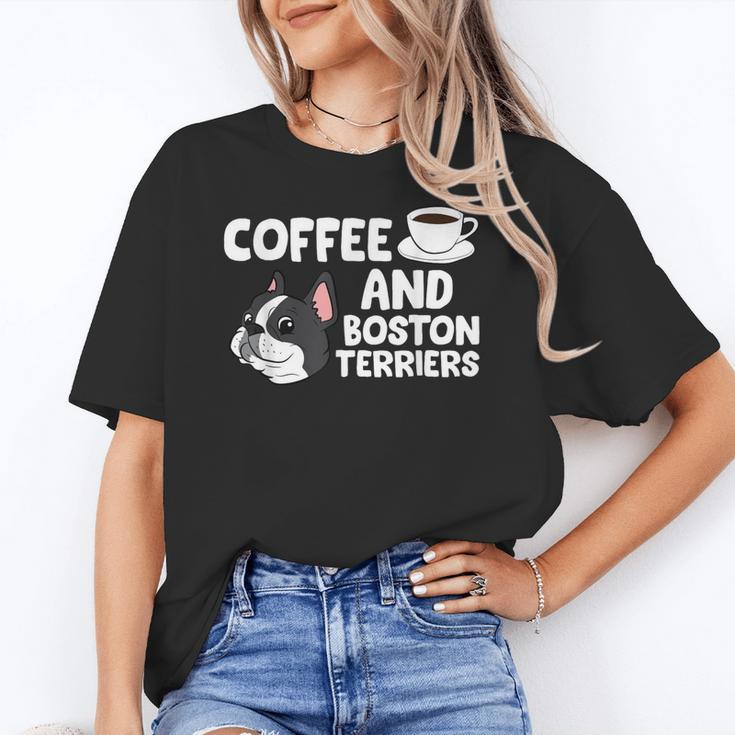 Boston Terrier Lover Coffee And Boston Terriers Women's T-Shirt