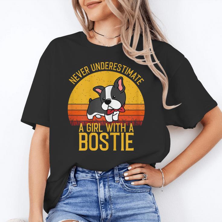 Boston Terrier Never Underestimate a Girl With a Bostie Women's T-Shirt