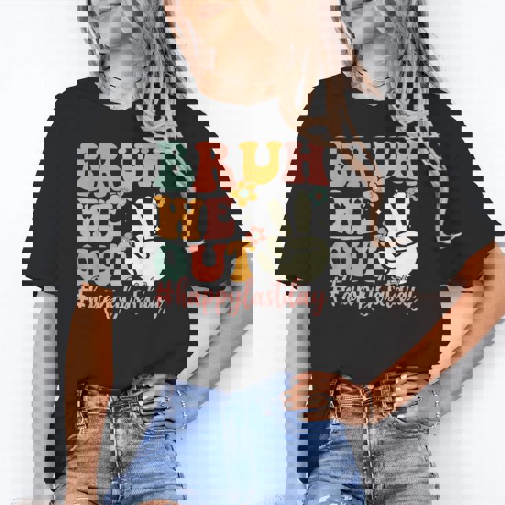 Bruh We Out Teacher Retro Last Day Of School Boys Girls Kids Women&#x27;s T-Shirt