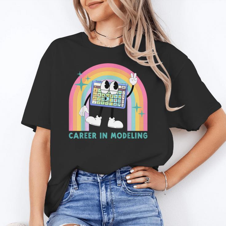 Career In Modeling AAC Teacher SLP SPED Communication Autism Women's T-Shirt