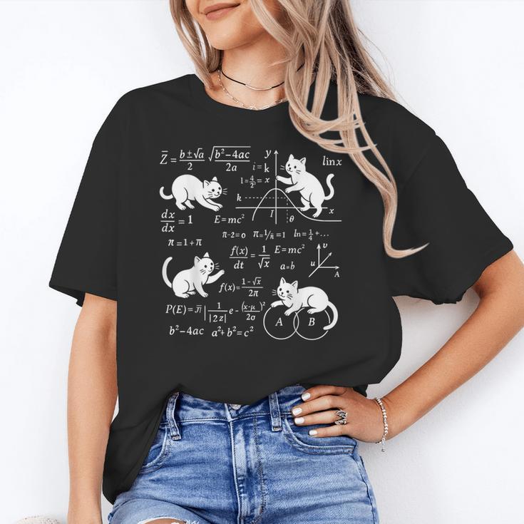Cats And Math Lover Cat Lover Science Teacher Student Women's T-Shirt
