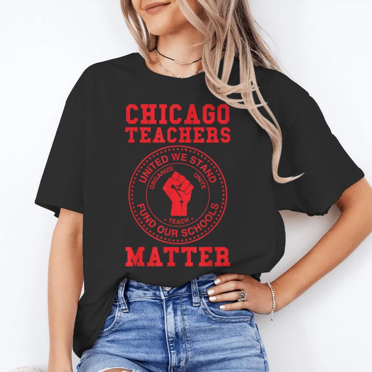 Chicago Teachers Matter Support Union Education Red For Ed Women's T-Shirt