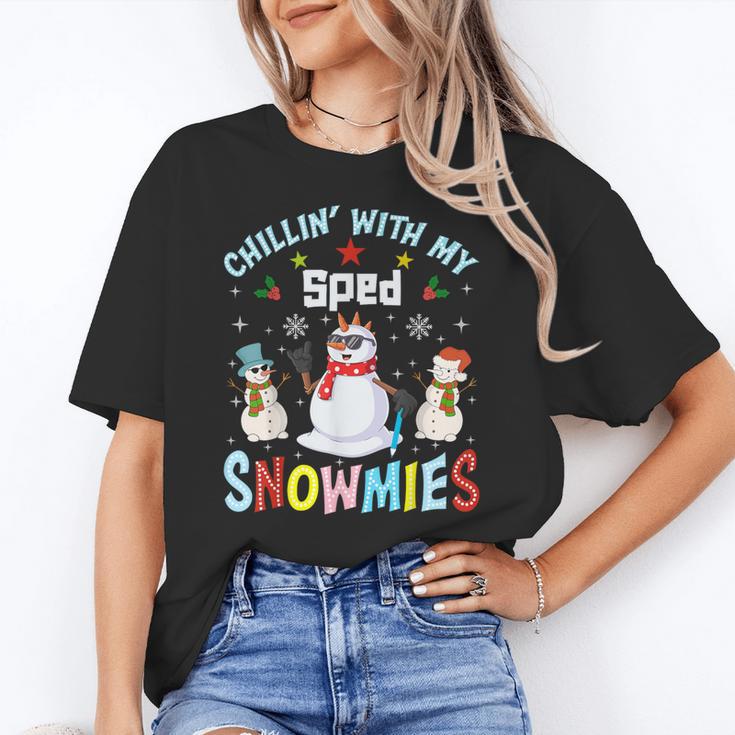 Chillin With My Sped Snowmies Teacher Student Christmas Women's T-Shirt