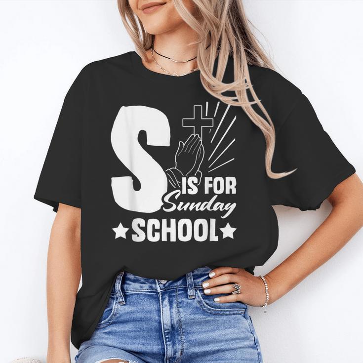 Christian Teacher S Is For Sunday School Essentials Women's T-Shirt