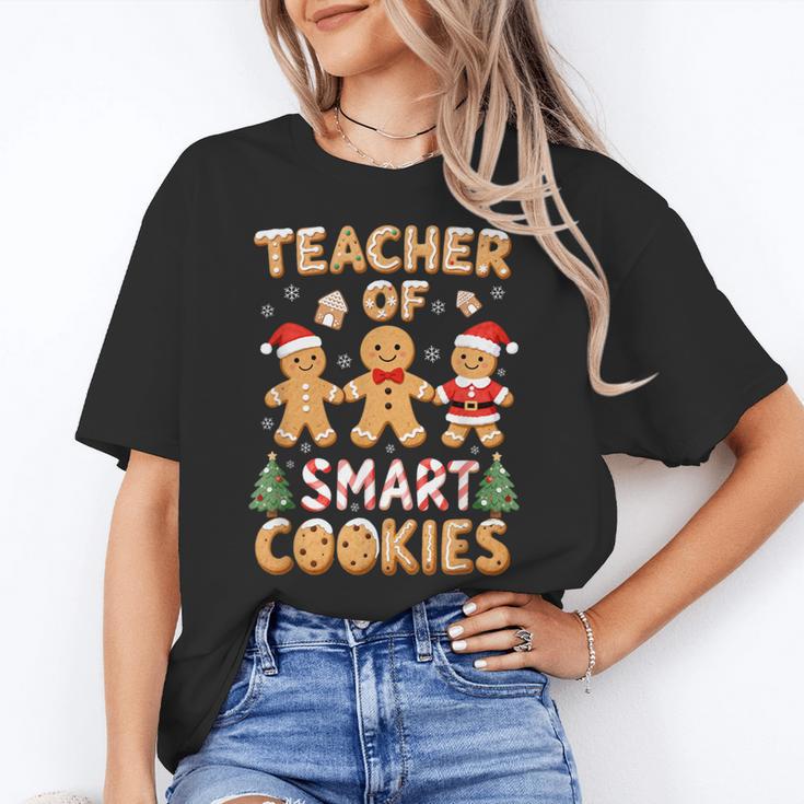 Christmas Teacher Of Smart Cookies Gingerbread Man Teaching Women's T-Shirt