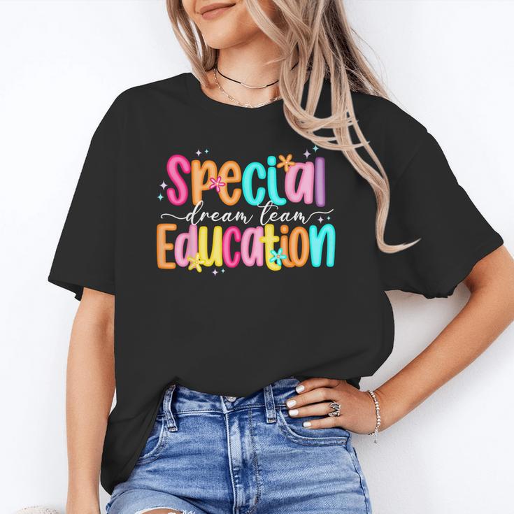 Color Special Education Squad Groovy Dream Team SPED Teacher Women's T-Shirt