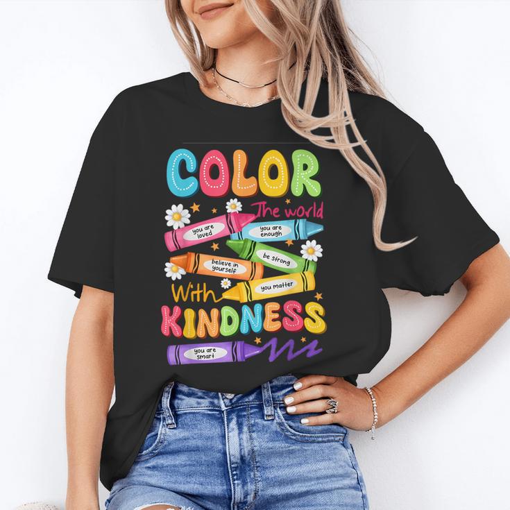 Color The World With Kindness Teachers Back To School Women's T-Shirt