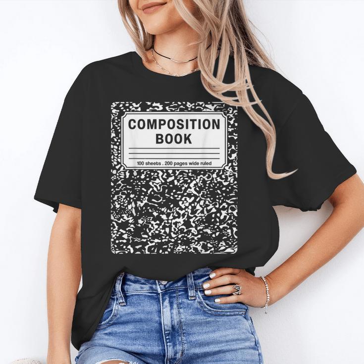 Composition Book Notebook Teachers Matching Group Halloween Women's T-Shirt