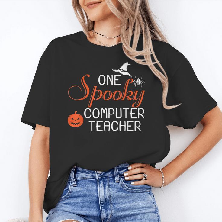 Computer Teacher Halloween Spooky Men Women Kids Women's T-Shirt