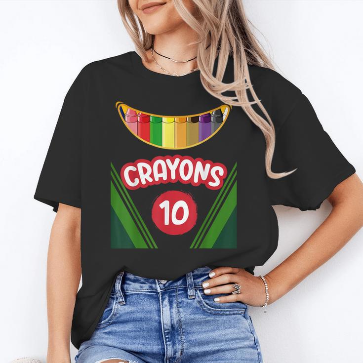 Crayon Box Fun Teacher Student Crayon Squad Halloween 2022 Women's T-Shirt
