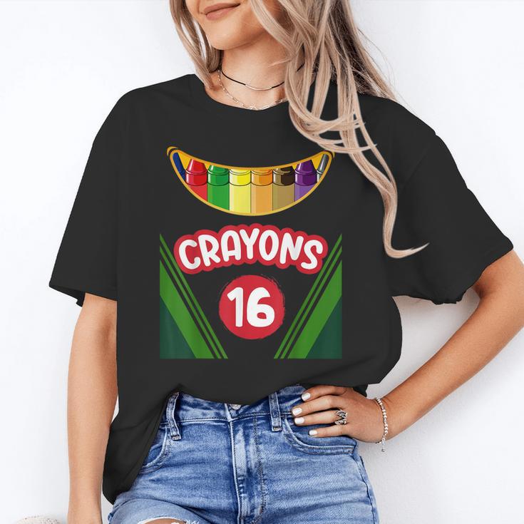 Crayon Box Fun Teacher Student Crayon Squad Halloween 2023 Women's T-Shirt