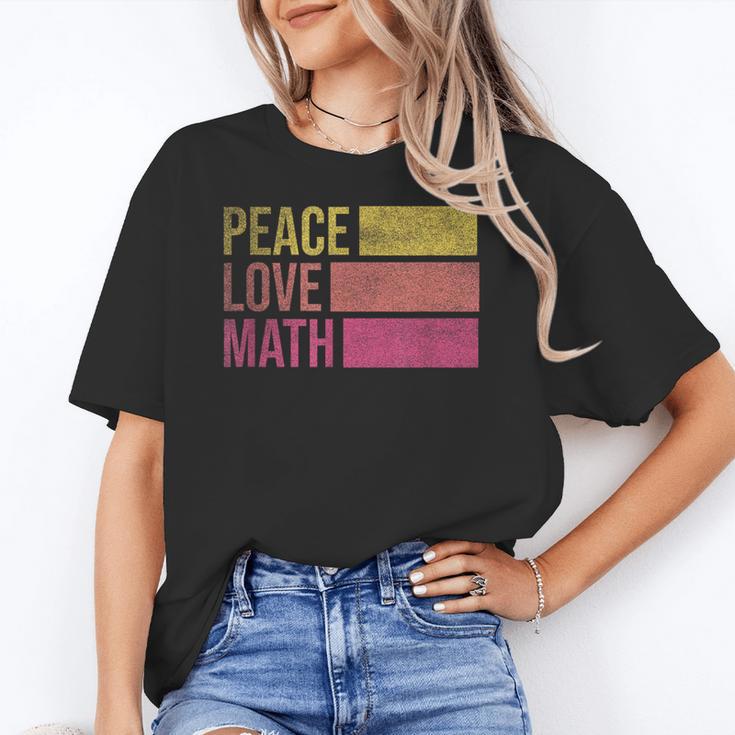 Cute Math Teacher Peace Love Math Women's T-Shirt