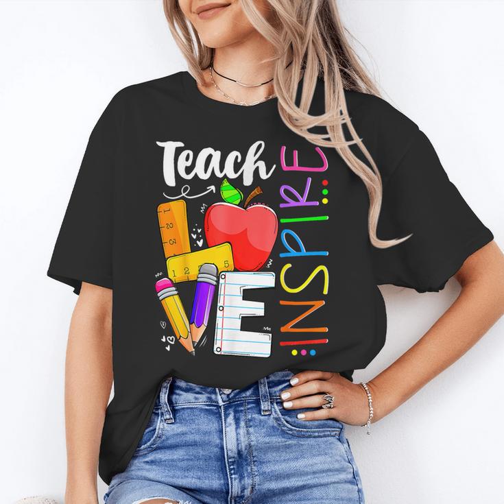 Cute Teach Love And Inspire Men Women Teacher Women's T-Shirt